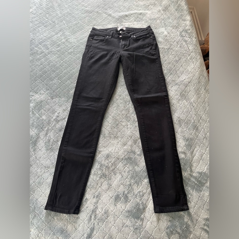 Paige Denim Womens Size 27 Black Skinny Jeans Solid Stretch Casual Pants
